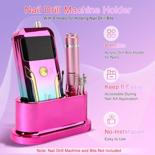 ANGNYA Nail Drill Machine Holder Efile Stand and Organizer Storage Box Case - color: Purple
