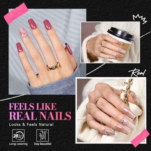 Makartt Short Square Nail Tips: 504PCS Pre Etched Clear False Nails Tips Square Shapes, 15 Sizes Full Cover Half Matte Soft Acrylic Press On Nail Extensions Supplies Salon and DIY at Home - size: Short Square-504 Pcs