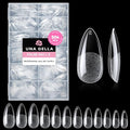 UNA GELLA Almond Gel Nail Tips 504PCS Pre-Etched Clear Fake Nails Tips