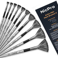 Nicpro 10 PCS Fan Paint Brush Set, Paint Brushes for Acrylic Painting - size: 10PCS - Fan