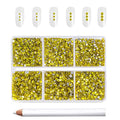 Beadsland Flatback Rhinestones, Lemon Yellow, 7200pcs Mixed 6 Sizes - color: Lemon Yellow