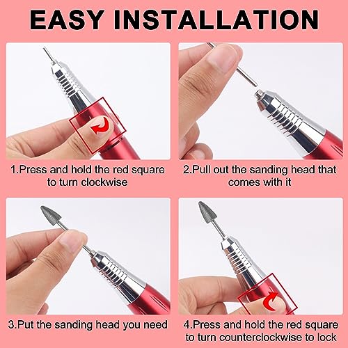 Nail Drill Bits,3/32 Inch Diamond Acrylic Nail Drill Bits with Case,Quartz Pointed Carbide Nail Bits for Nails,Cuticle Remover Bits, Professional Manicure Tools (Fine) - color: Fine 0.31x0.58