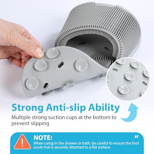 Enhon 2 Pack Shower Foot Scrubber, Silicone Foot Brush Cleaner