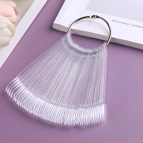 SUTOKAKA 150 Pcs Clear Nail Swatch Sticks with Ring, Oval Shape - color: Clear Oval New 150pcs