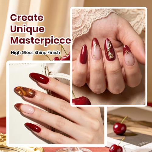 Beetles Burgundy Gel Polish - Fall Nails, Ruby Cherry Dark Red Gel Polish - color: C - Burgundy Red | Ruby Cherry