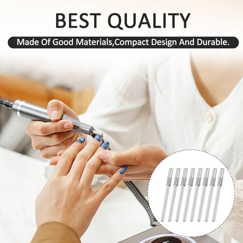 8 PCS Mini Mandrel Nail Bit,3.1 MM 3/32 Inches Nail Drill Bit for Electric Drill File Machine,Suitable for Acrylic Nails Manicure Pedicure Tool,Sanding Bands Compatible - size: 8 PCS