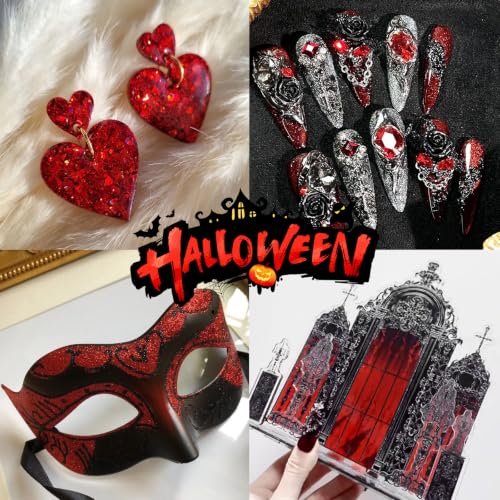 Matio Halloween Chunky Glitter,7.80z/220g Vampire Gala Red Black Glitter - color: Vampire Gala