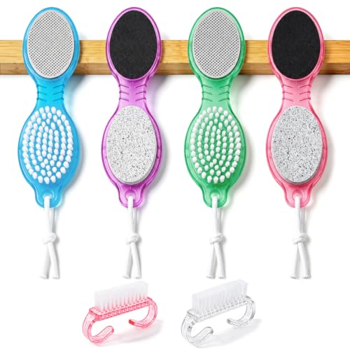 4 Pcs 4 in 1 Foot Brush, Pumice Stone Foot Scrubber for Shower