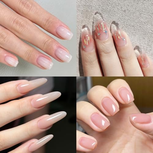 Fcozpjk Builder Gel for Nail Clear Milky White Nude Thickening Nail Gel Set - color: clear milky white nude pink