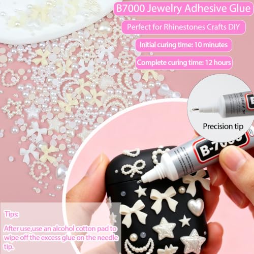 Cream Bedazzled Kit Flatback Pearls White Bedazzling Gems for Crafts - color: 17-Colorful