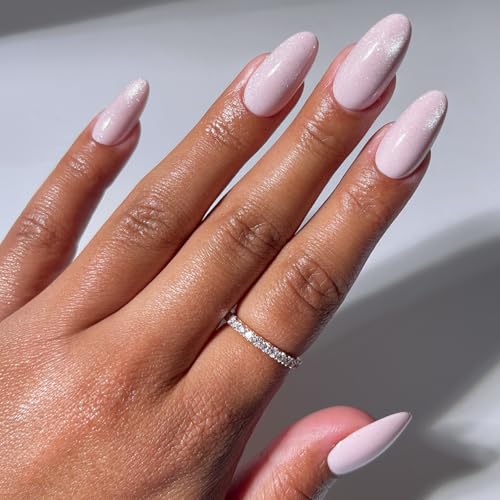 Glamnetic Press On Nails - Medium Oval, Glossy Fake Nails 30 Pc Full Kit - color: 4A - Pink Darling