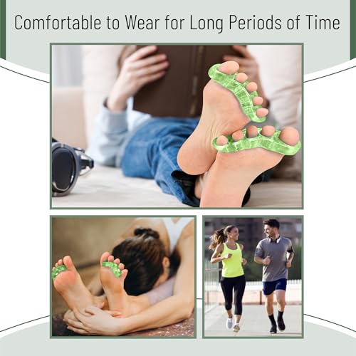 Dr. JK- ToePal Gel Toe Separator, 2 Pairs, Toe Spacers, Bunion Corrector - color: Light Green, size: 2 Pairs