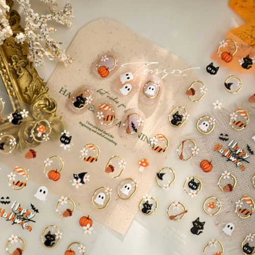 Nail Stickers Halloween - Cute Ghost, Pumpkin, Cat - color: Color-31