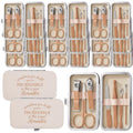 12-Pack Manicure Set, Pink Nail Clippers Kit, Pink Travel Grooming Gift