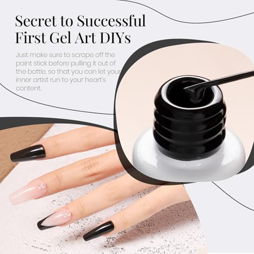 beetles Gel Polish Liner Gel Nail 7ml Classic Black Gel Polish Art Paint - color: B - Black -1