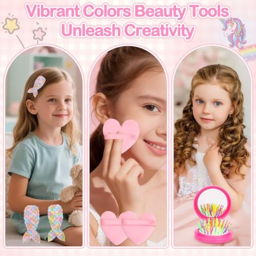 Makeup & Nail Art Kit, Washable Nail Polish and Press on Nails Gift