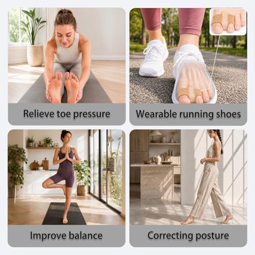 Toe Spacers for Women Men, 2 Pack Gel Big Toes Separators for Bunions-Large - size: L