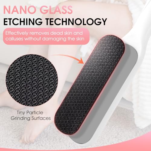 Dual Sided Nano Glass Foot File White with Cleaning Brush - style: White Pedicure Foot File