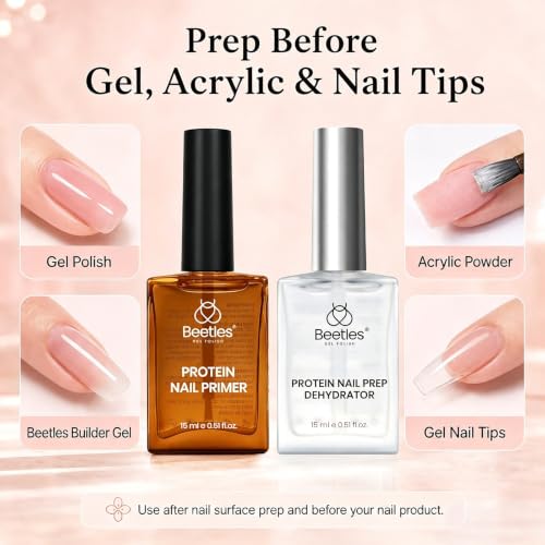 Beetles 15ml Protein Nail Prep Dehydrator and Primer Set - color: E-Clear-2