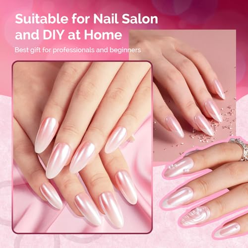 MelodySusie White Chrome Nail Powder for Gel Nails - color: White