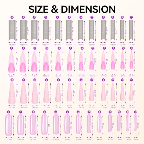 Gelike EC Dual Forms for Extension: 96 Pcs Color Nail Form, 4 Style 12 Size Nail Forms For Builder, Half Matte Gel Forms For Manicure Art Design Salon Diy - color: D2-Color Dual Forms 96pcs