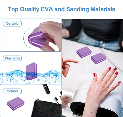 Nail Buffers (50 Pack), Mini Buffer Block Nail File for Acrylic Nails and Natural Nails, 100/180 Grit Nail Buffer Block Bulk Buffing Blocks for Nail Buff Professional Manicure File Blocks Set Purple - size: 50 Pcs Mini 100/180 Grit Purple/White