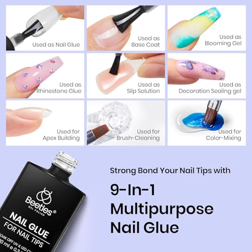 Beetles Gel Nail Glue Kit Nail Dehydrator and Primer 3Pcs 10ml - color: E-Clear-3