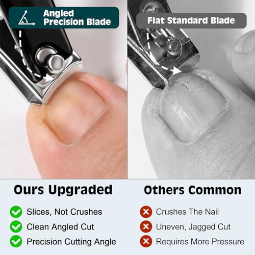 Nail Clippers Set, Fingernail and Toenail Clipper Cutters Kit - color: 3Pack - Jet Black