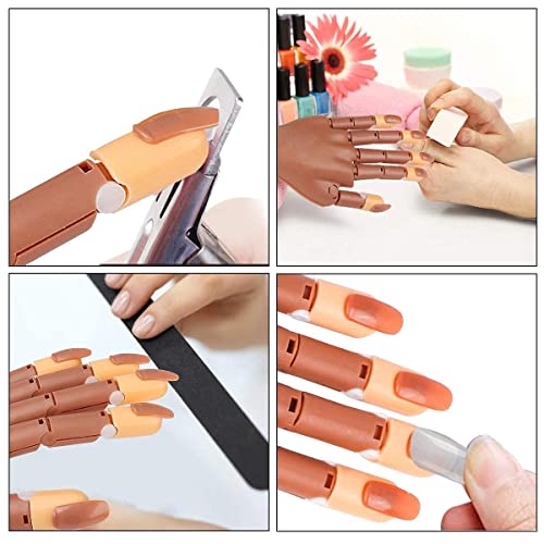 Practice Hand for Acrylic Nails, Left Nail Hand with 100 Tips for Beginners