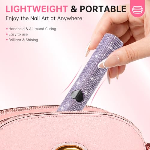 UV Light for Gel Nails, Handheld UV Nail Lamp - color: Purple Diamond