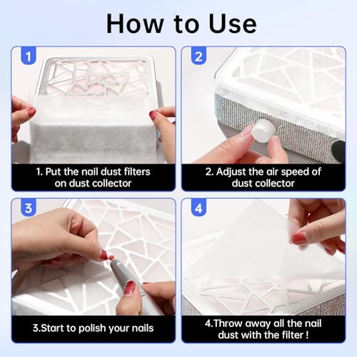 100PCS Nail Dust Collector Filter Paper PP Material - color: paper