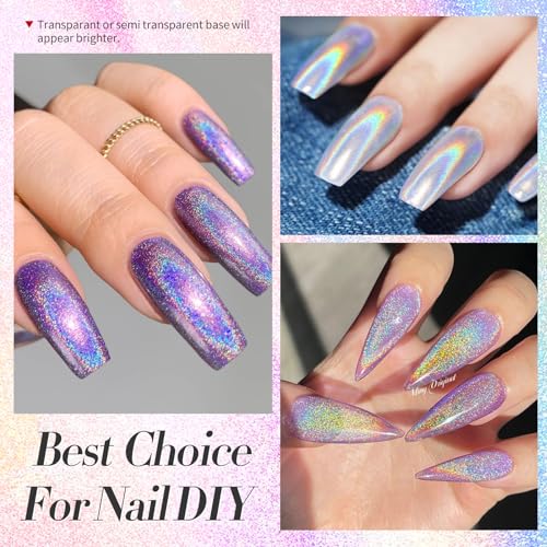 BORN PRETTY Holographic Nail Powder Fine Rainbow Iridescent Effect - color: Color 4