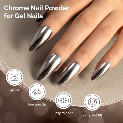 MelodySusie Sliver Chrome Nail Powder for Gel Nails - color: Sliver