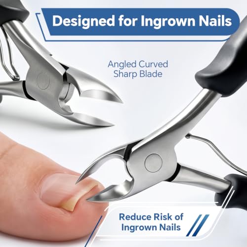 Heavy Duty Toenail Clippers for Men and Women Ingrown Toe Nail Clipper - size: Large (Black)