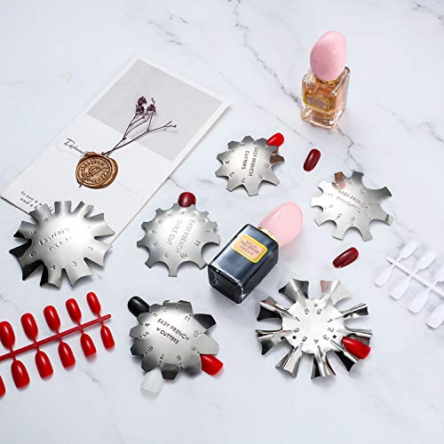 6 Pieces Nail Manicure Edge Trimmer DIY Plate Module, Silver