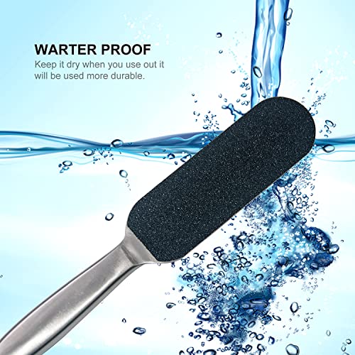 1 Pcs Professional Pedicure Foot File and Callus Remover for Hard Skin,Stainless Steel Foot Rasp File with 10 Free Refill Grits Replacement Pads with Two Sides Simple Bath Pedicure Salon Foot Scrubber