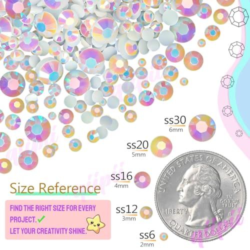 qiipii 24 Color Bedazzler Kit Full Grids 3mm Resin Bedazzled Rhinestones - color: Jelly Ab Rhinestones, size: 3mm