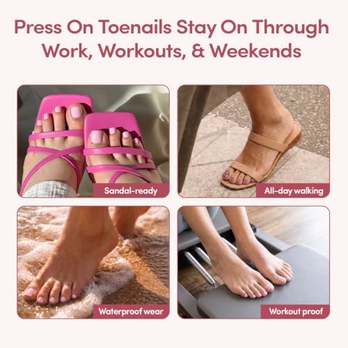 Glamnetic Halloween Press On Toenails, Natural Glazed, Boba - color: 8 - Boba