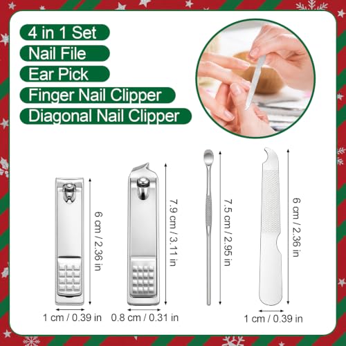 12 Pcs Friends Christmas Ornaments Red and Green Manicure Set Bulk - color: Merry Friendsmas