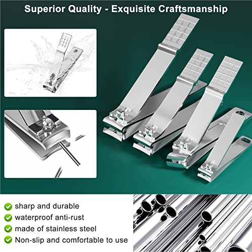 30Pcs Stainless Steel Manicure Pedicure Kit Nail Clippers for Men - color: 30 in 1 Silver