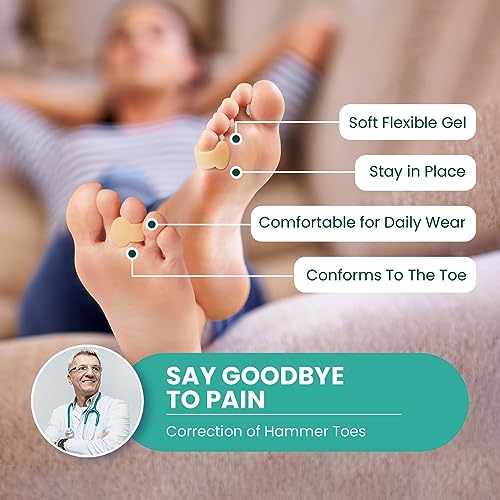 Welnove Gel Toe Separator - 8 Pack Pinky Toe Spacers - Little Toe Cushions, Small Sleeves for Preventing Rubbing & Reducing Pressure (Beige) - color: Beige