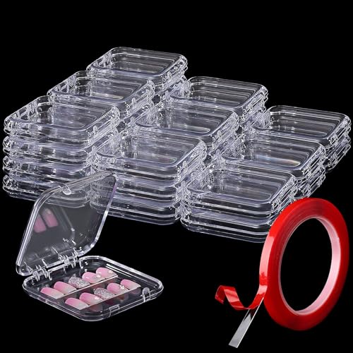 Noverlife 27PCS Press On Nail Packaging Box, Clear Press On Nail Container - color: 27PCS - Rounded Corners