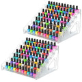 2 Pcs 7 Tier Essential Oil Organizer Clear Holder Nail Polish Display Rack