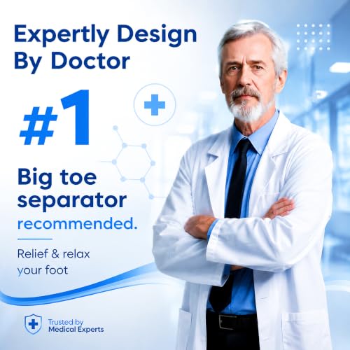 Big Toe Separators, 2-Loop Soft Gel Toe Spacers, 3 Sizes, Washable - color: Beige, size: M:MEN 6.5-9/WOMEN 9.5-11