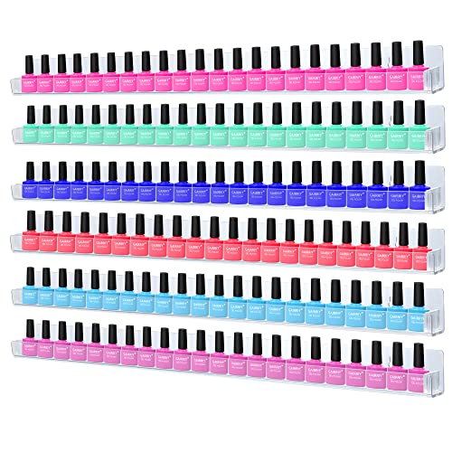 trophable 24in Nail Polish Rack Wall Mounted Shelf - size: 24"x1.56"x2"-6Pack