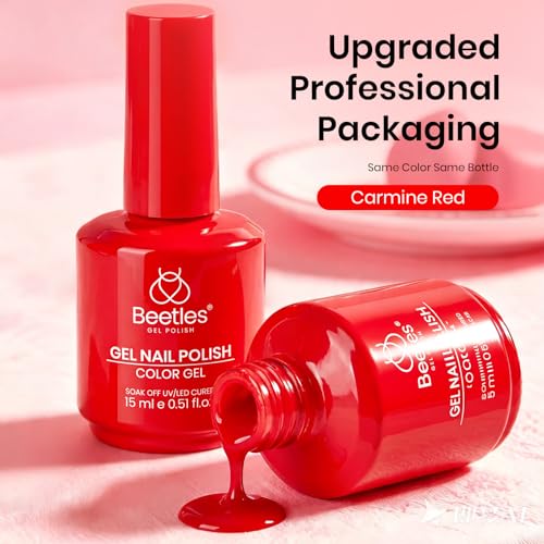 Beetles Red Gel Polish, My Signature, 15ML Bright Red Gel Nail Polish - color: C - Red | Carmine Red