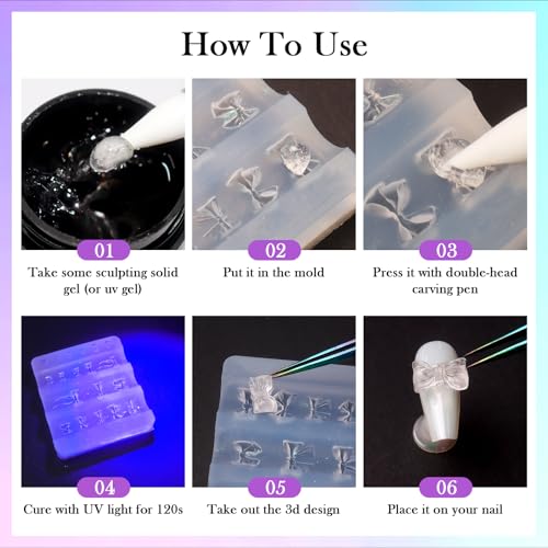 Laza 4pcs Rococo Silicone Nail Art Molds, Multiple Virgin Mary Nail Molds - color: Angel