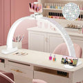HITTI 31in Half Moon Light for Nail Desk, Foldable, Crystal Diamond - color: 31In White (Crystal Diamond)