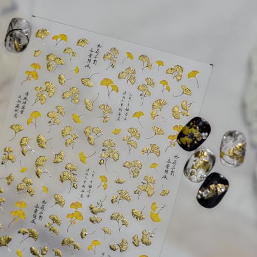 Maple Leaf Nail Stickers Decals Fall Nail Art Stickers Gold Nail Decals - color: Color11