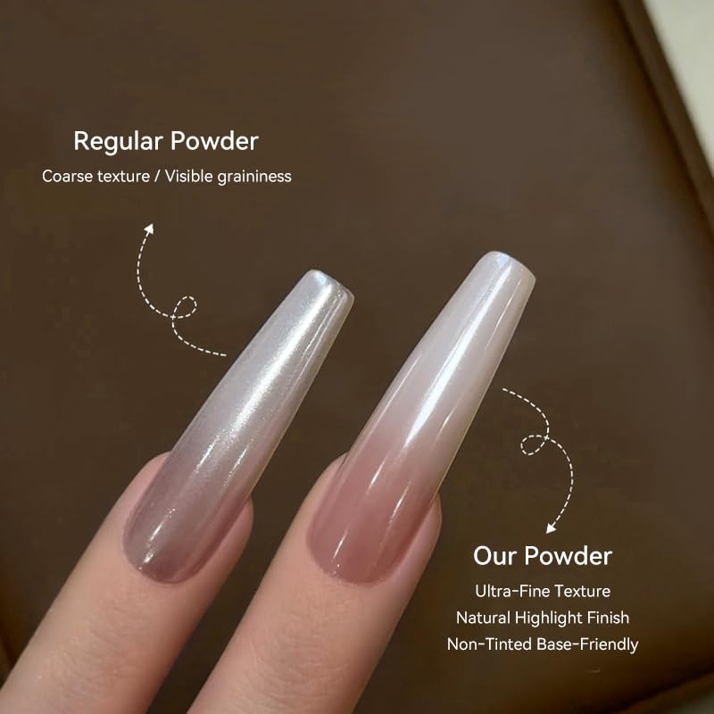 BORN PRETTY Pearl Clear Chrome Nail Powder Iridescent Mermaid Pigment - color: Clear Pearl Chrome Nail Powder